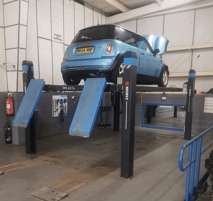Mechanic working on a car